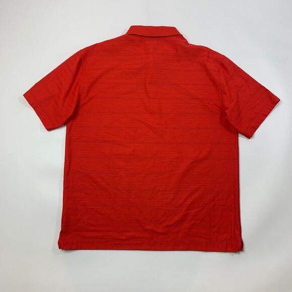 Nike Polo Shirt Mens XL Extra Large Red Golf Dri Fit Striped Moisture Wicking - Picture 7 of 9
